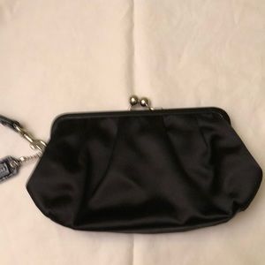 Coach Black satin evening clutch or wristlet